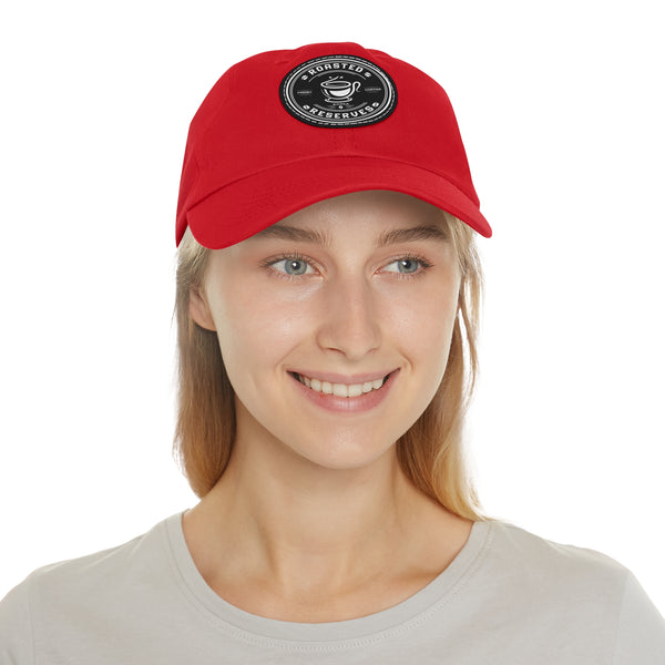 Red Hat with Round Leather Patch