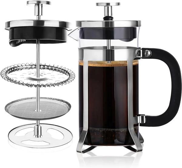 GIANXI Black 350ML Coffee Maker Transparent Glass French Press Stainless Steel With Lid Handle Coffee Pot Coffeeware Teaware